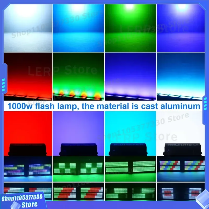 10pcs 1000W LED Stage Light Bar 48+8 Strobe Strip Aluminum Air Box DJ Lighting for Indoor Disco Party Wall Washer Birthday