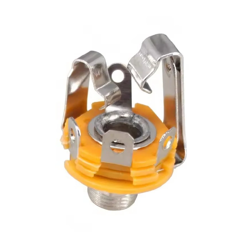 Welding Type 4 6 PIN Panel Chassis Mount Jack Audio Female Connector 6.35 6.5mm Mono Stereo