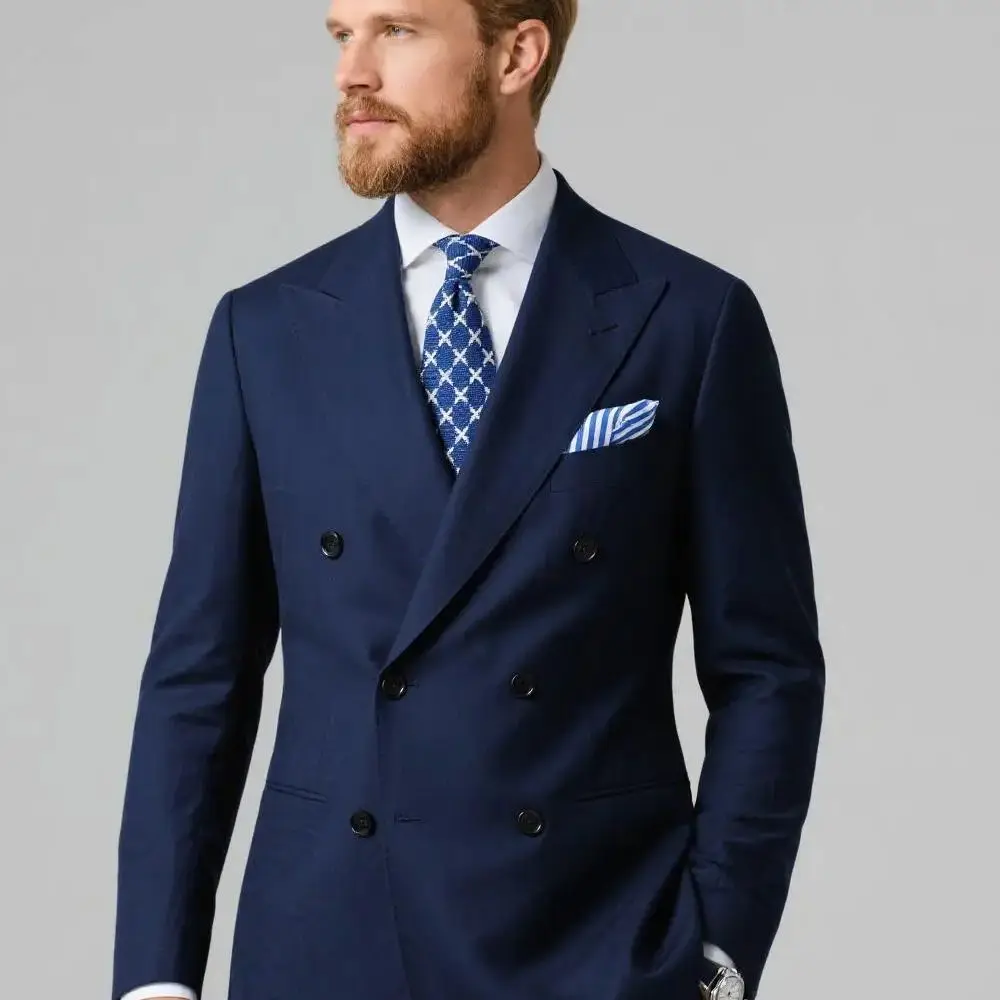 

Purple Men Wedding Suits Jacket Double Breasted Blazer Peak Lapel Suit Jacket for Men Business Party Prom Suits Tops One Coat