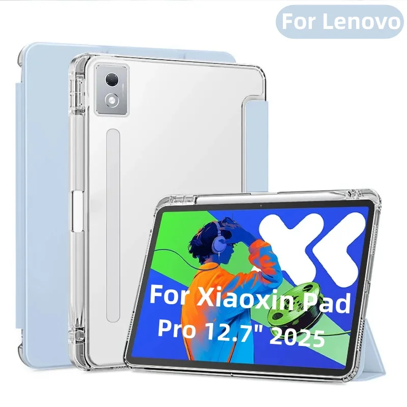

Для Lenovo Xiaoxin Pad Pro 12,7 дюйма 2023 TB-370FU прозрачный акриловый слот для ручки смарт-планшет Funda для Lenovo Tab P12 12,7 дюйма TB375FC 2025