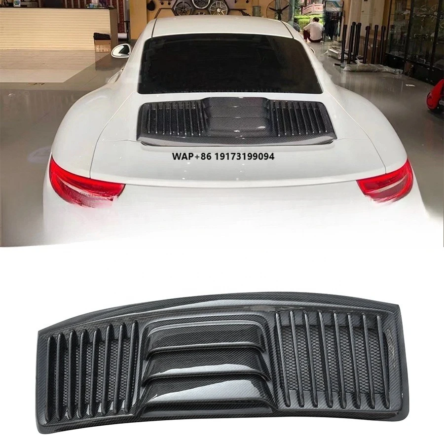 

911 991 Turbo S Carbon Fiber Rear Spoiler Upgrade 911.2 Car Bodykit Ducktail Carbon Fiber Tail Gate Boot Flaps Cover