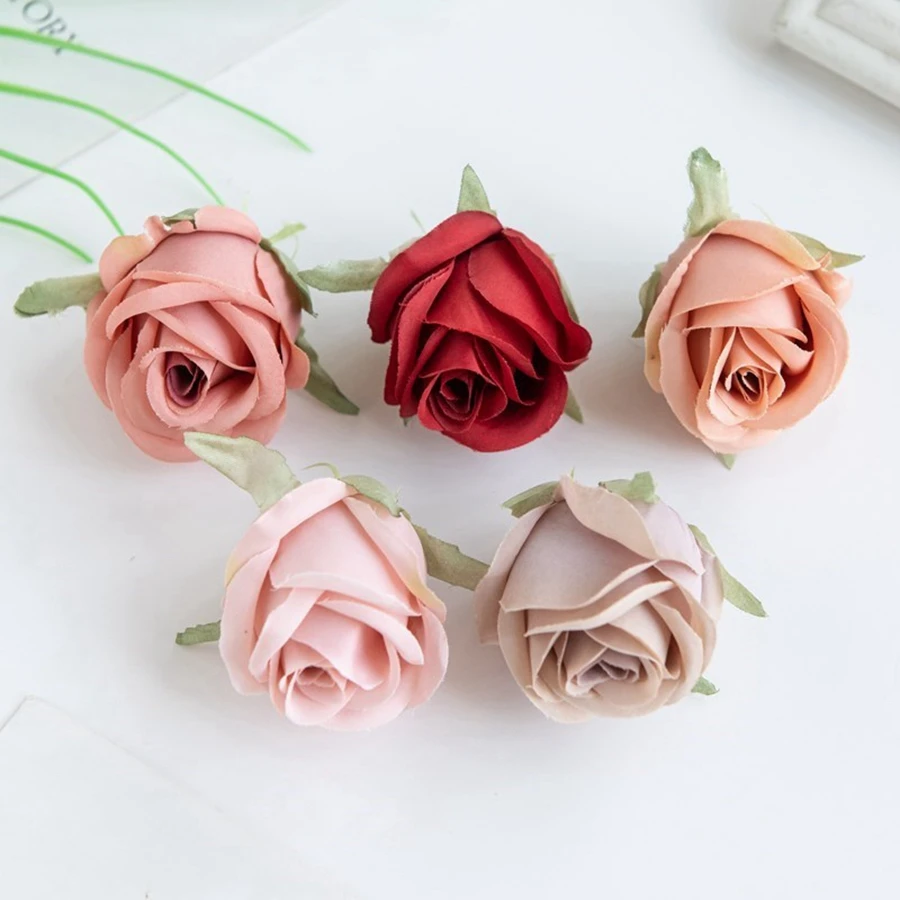 100 Pieces Of Rose Head Household Wedding Supplies Decoration Craft Home Decor Christmas Wreath Scrapbook Silk Artificial Plants