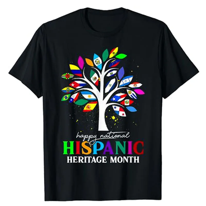 

Hispanic Heritage Month Decoration Portuguese Traditional T-Shirt Latina Latinx Graphic Tee Tops Cool Short Sleeve Blouses Gifts