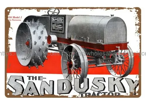 1918 Sandusky Tractor Daugh Manufacturing Company Sandusky Ohio metal tin sign