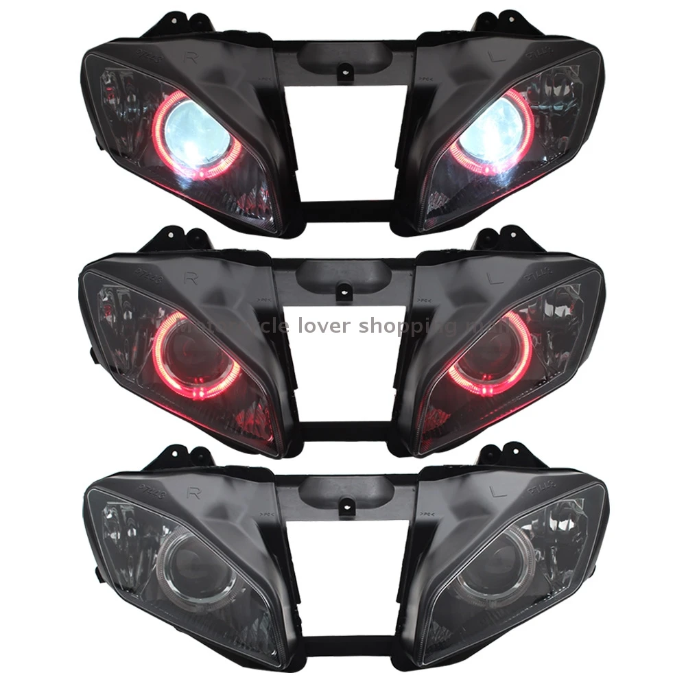 Motorcycle Headlight Custom HID Projector Headlight Assembly Angel Demon Eyes Head Lamp For Yamaha YZF R6 2006 2007