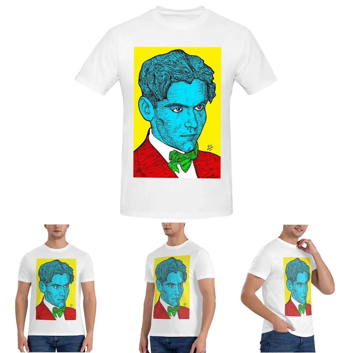

Federico Garcia Lorca Portrait 16, мужская футболка из хлопка, большие размеры, мужские футболки с коротким рукавом и круглым вырезом, летняя одежда, топы S-6XL
