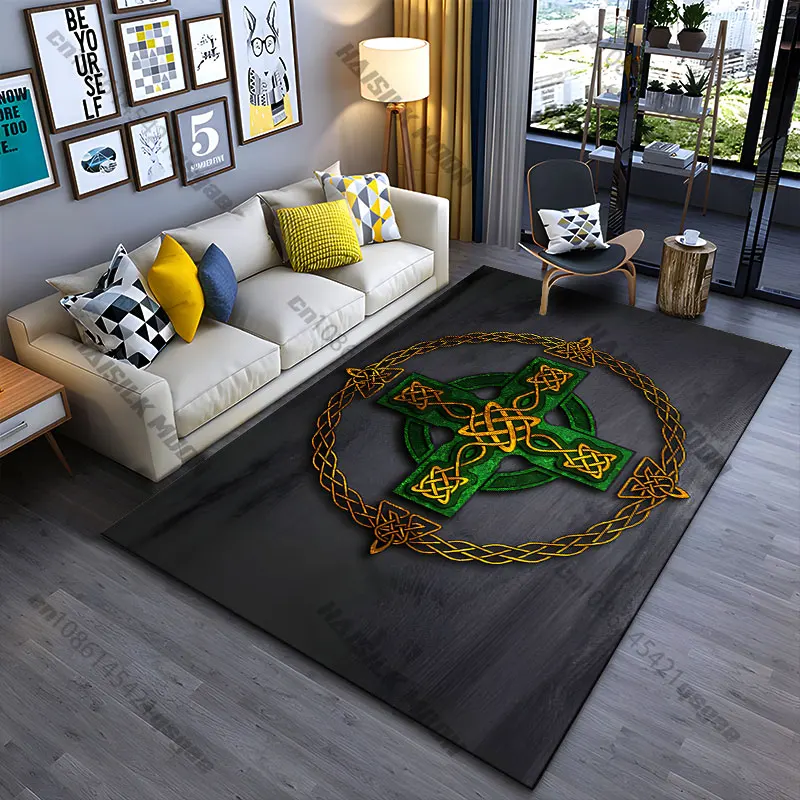 Celtic cross intricate knotwork carpet Yoga living room room decor children's crawling mat doormat area rug games mat