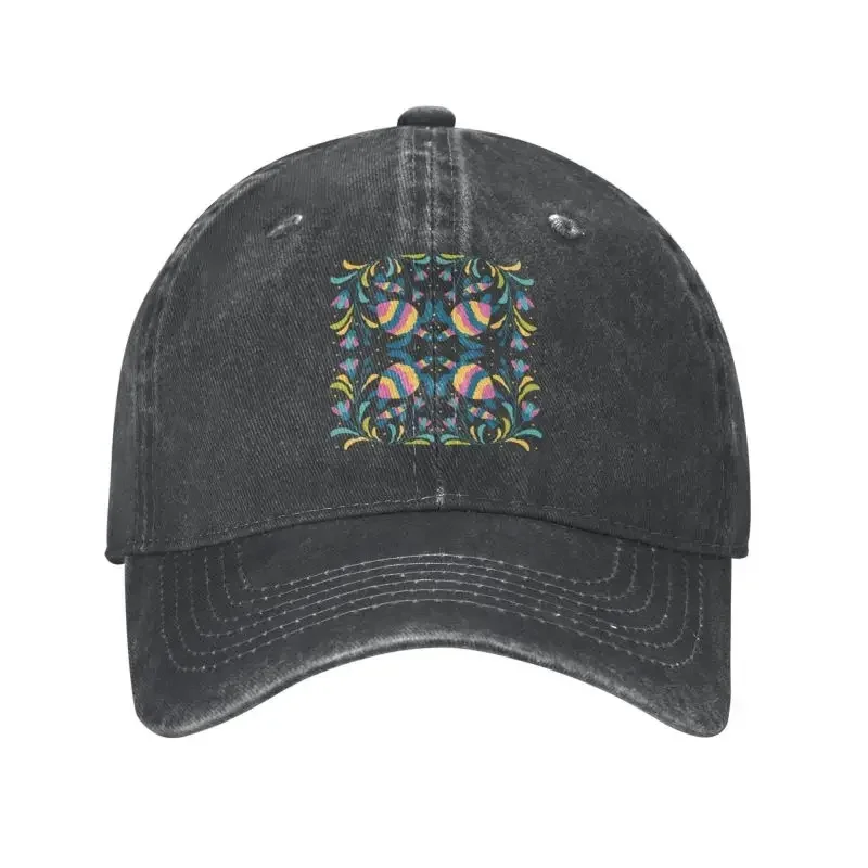 Classic Cotton Mexican Otomi Turtle Embroidery Baseball Cap Adult Floral Animal Art Adjustable Dad Hat for Men Women Hip Hop