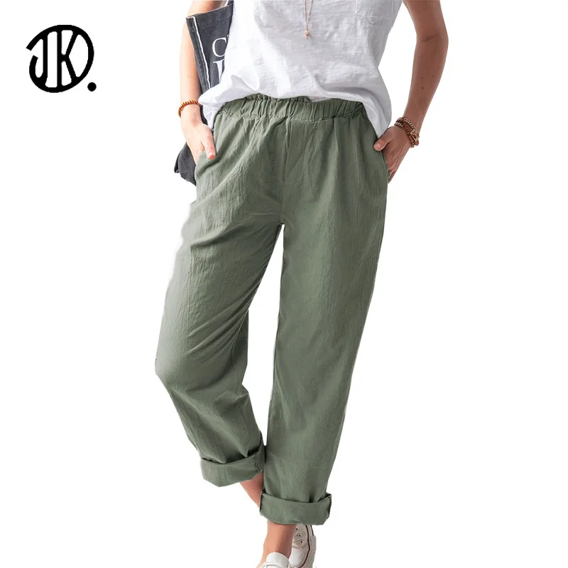 

Tooling Straight Trousers Ladies Spring Korean Casual Pants Loose 3XL High Waist Pocket Sweatpants For Female Trouser