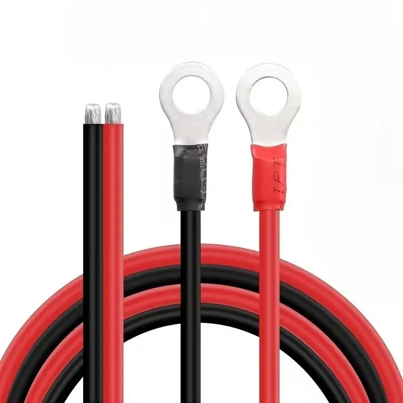 12AWG 2Pcs Heavy Duty Battery Wire M3-M10 O Terminal High Corrosion Resistant Car RV Camper Vehicle Power Connection Cord