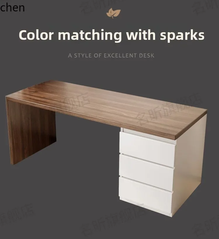 v1 minimalist desk, chest, integrated household bedroom, modern minimalist study room, study table, bookcase combination