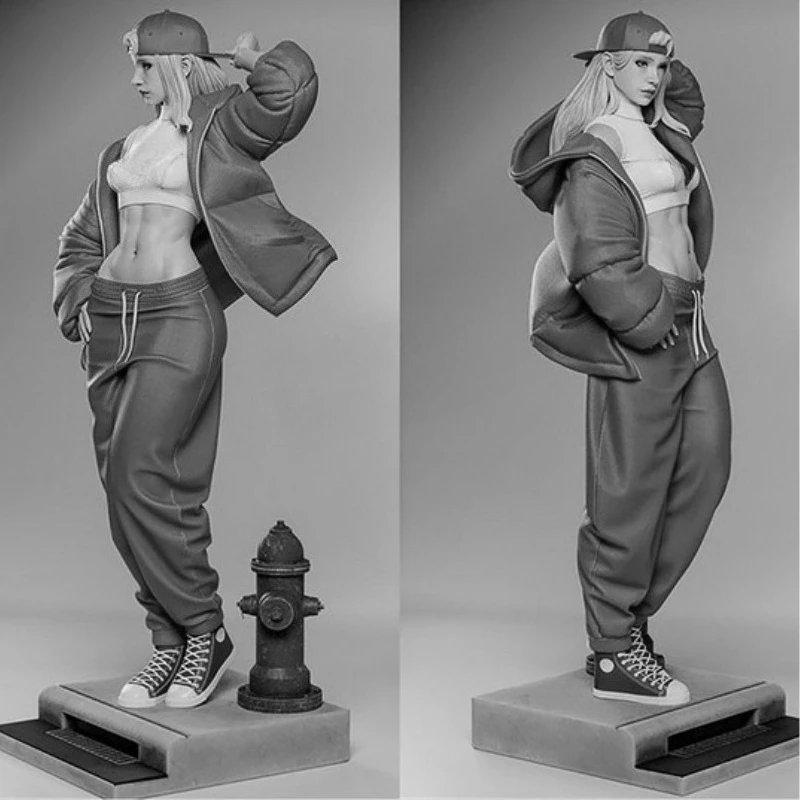 

1/24 Scale Resin Figure Model Kit Beautiful Blonde Hip Hop Girl Reality Theme Miniature Toy Unassembled Unpainted