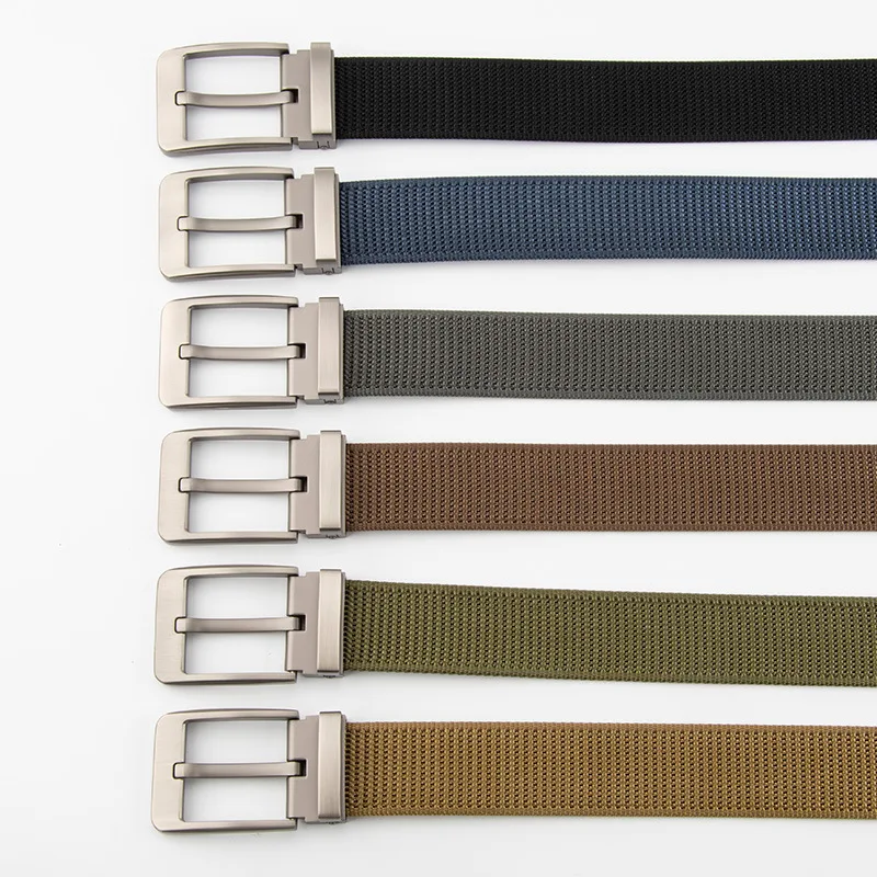 Men Nylon Belt Eyelet Rivet Business Commute Versatile Jeans Belt for Teenagers Casual Fashion Waistband New Hot