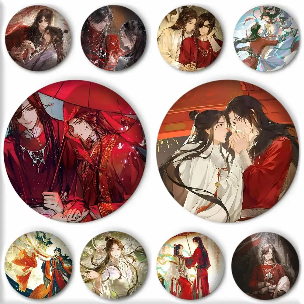 Anime H-Heaven Officials Blessing Badge Round Art Brooch Clothes Backpack Accessories Lapelnd Laserh