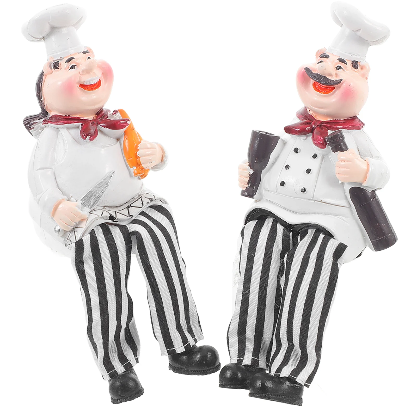  2 Pcs Home Decor Chef Ornaments Resin Practical Decorate Table Decoration Character Statue Desktop Products Dad