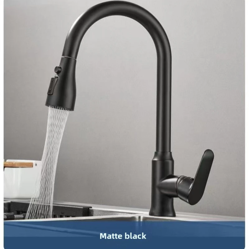 

Kitchen Faucets 304 stainless steel Pull Out Kitchen Sink Water Tap Deck Mounted Mixer Stream Sprayer Head Hot Cold Taps