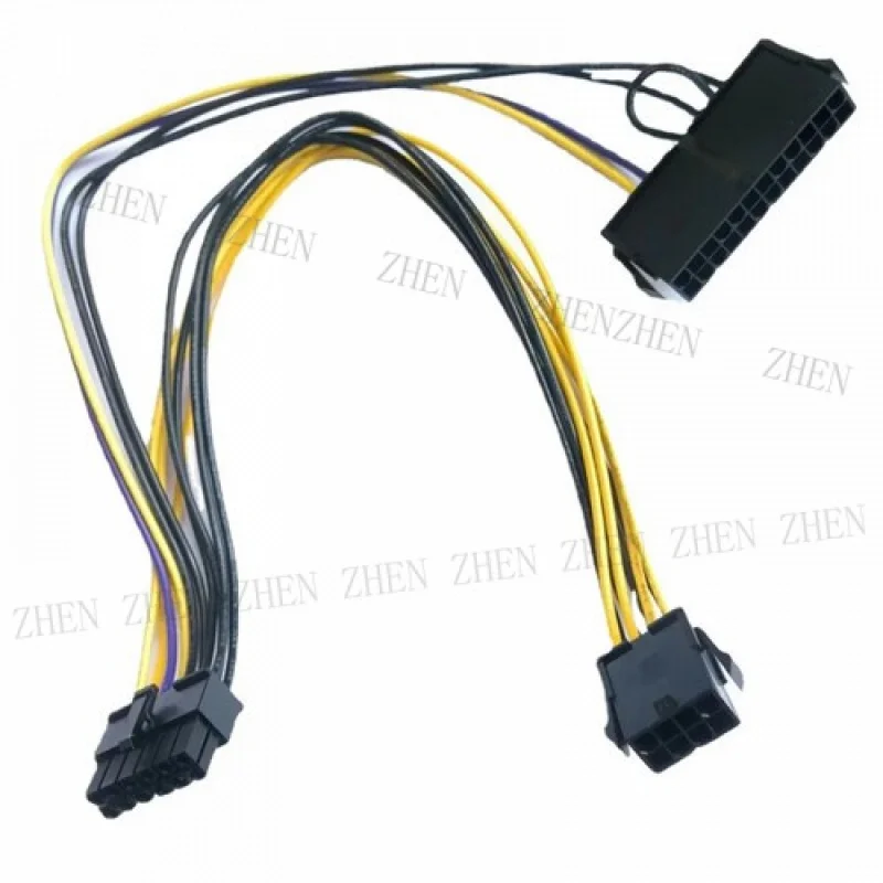 Y Y ATX PSU Power Supply Cable 24Pin CPU 8Pin 4+4Pin To 12Pin for HP 1366 Dual X58