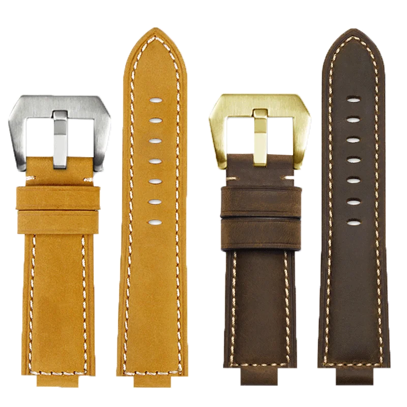 Vintage Frosted Leather Watchband for Casio G-SHOCK GST-B400 GST-B200 Series Crazy Horse Skin Retro Watch Bracelet 24*16mm Strap