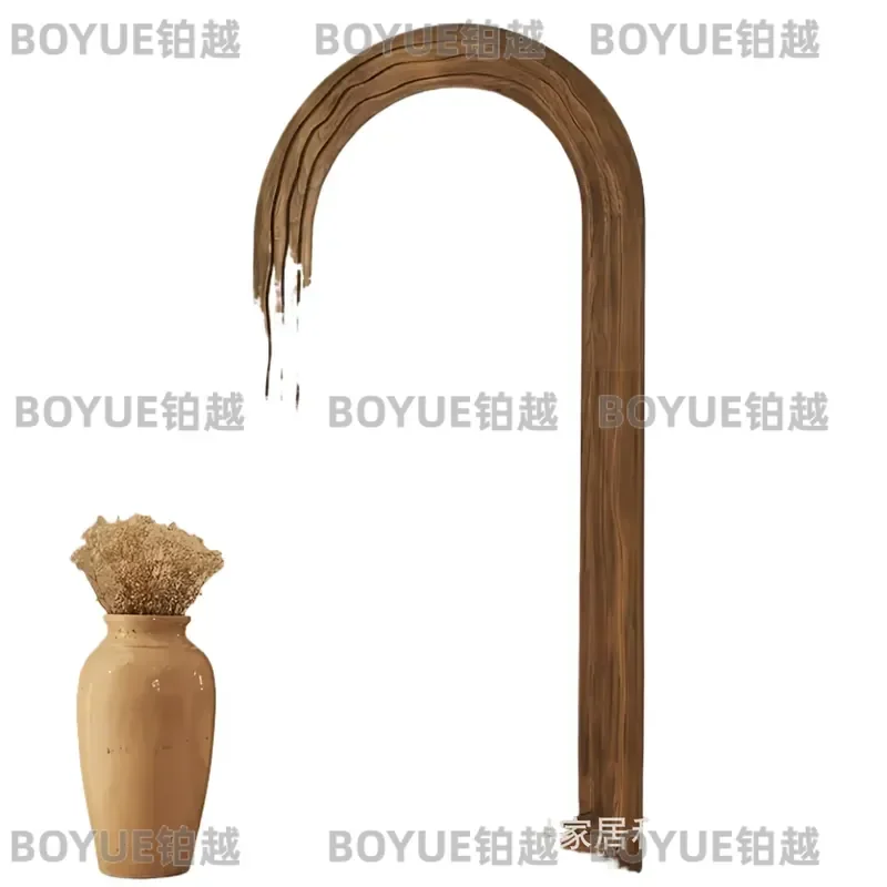 Vintage Arched Full Length Floor Mirror Wood Grain Wabi Sabi Style Standing Mirror for Bedroom Entryway French Retro Home