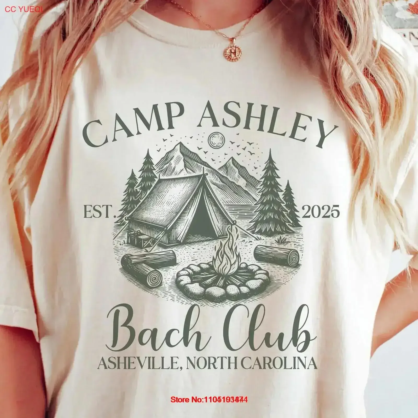 Custom Camp Bachelorette T Shirt Personalized Bride Themed Lake Party Camping vintage Washed Casual Breathable vintage Washed