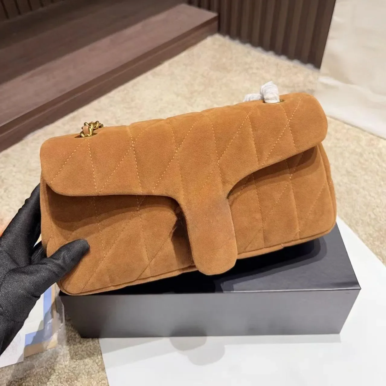 Brown suede designer bag tabby bag shoulder bag Luxury Bag Pillow Quilted chain purse crossbody bag women Clutch flap handbag to