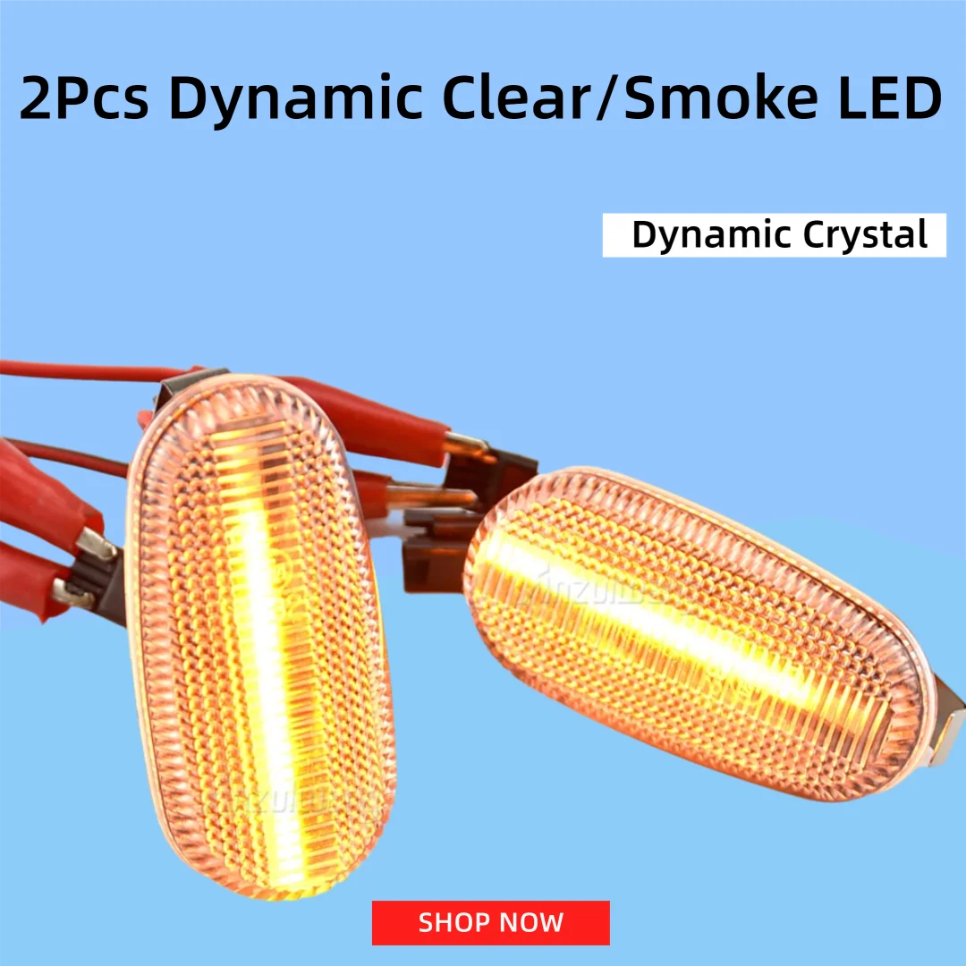 2Pcs LED Side Marker Light Dynamic Clear/Smoke Arrow Turn Signal Blinker Indicator Lamp For Alfa Romeo Mito 147 GT Fiat Bravo 2