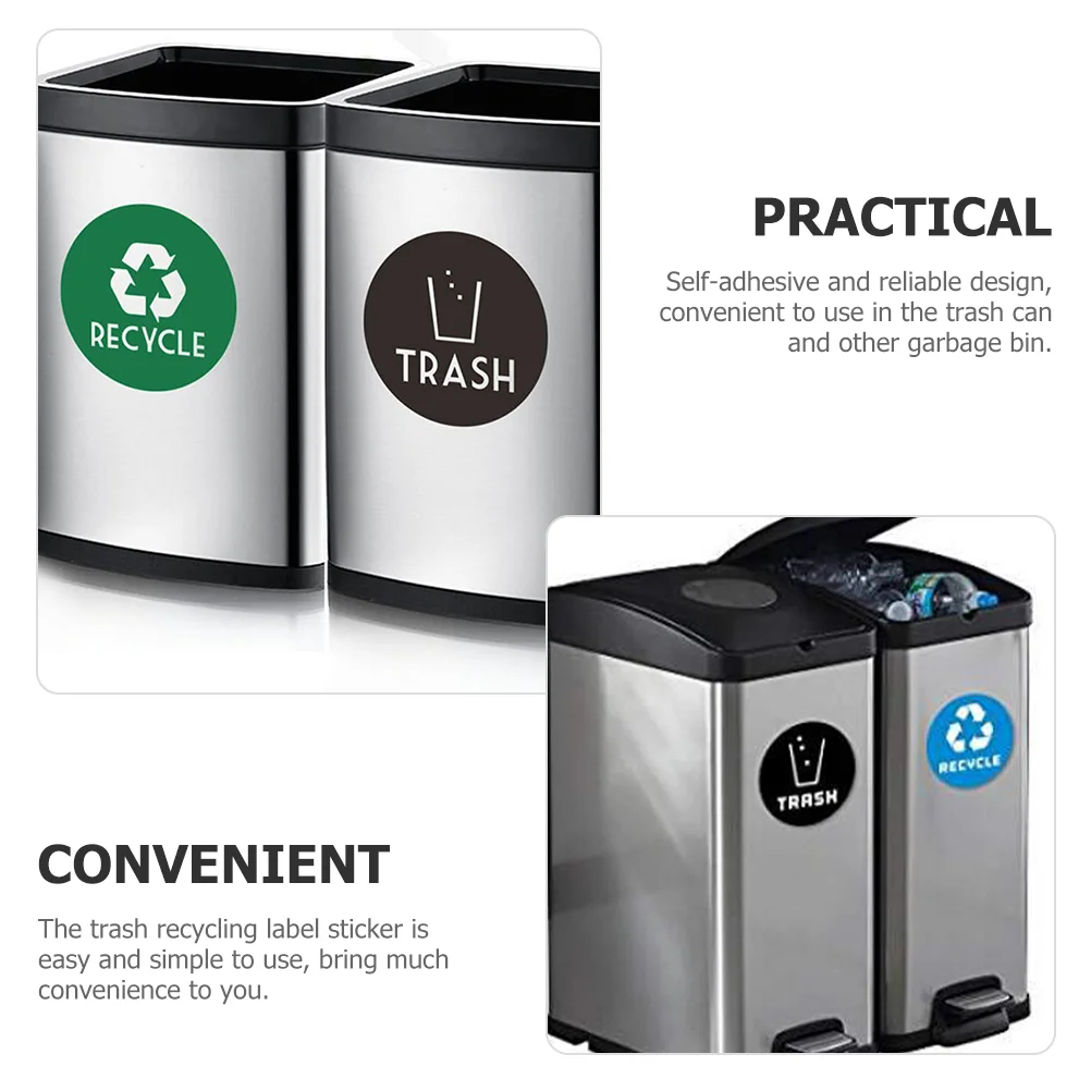 12 Pcs Garbage Sorting Stickers Waste Container Recycle Sign Decal Trash Recycling Bin Nail