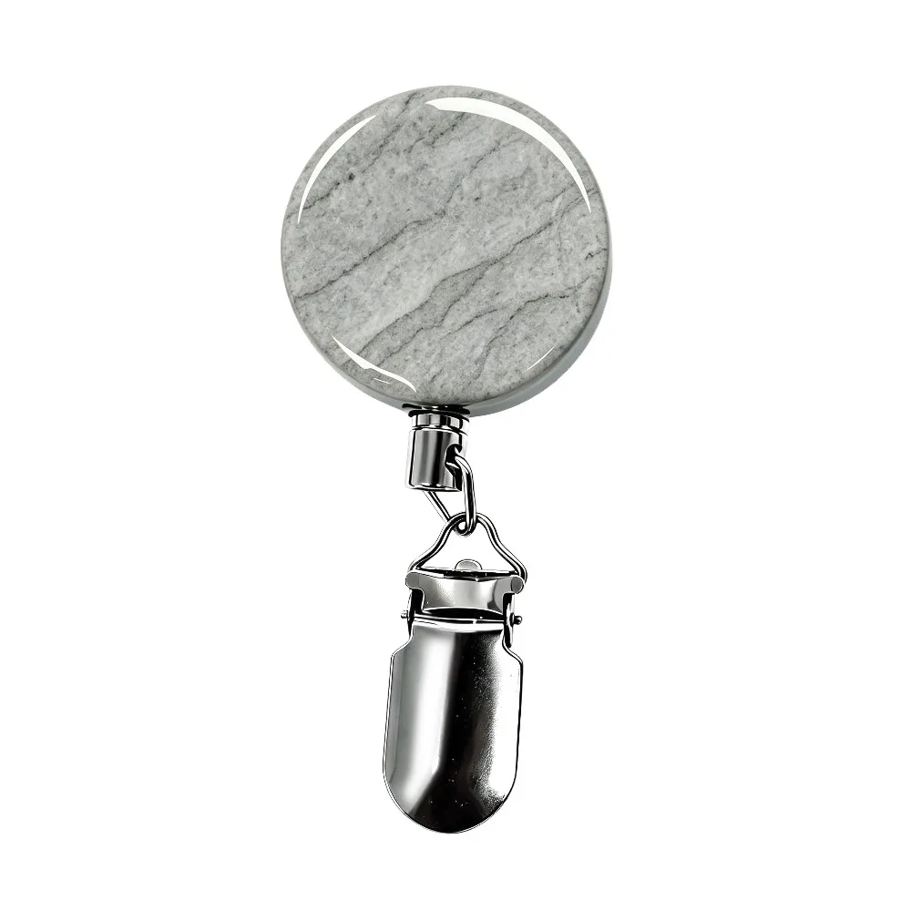 Durable Metal Retractable Towel Clip with Steel Wire Punch-Free Towel Rack 4cm Self-Rewinding Lanyard Clip Household