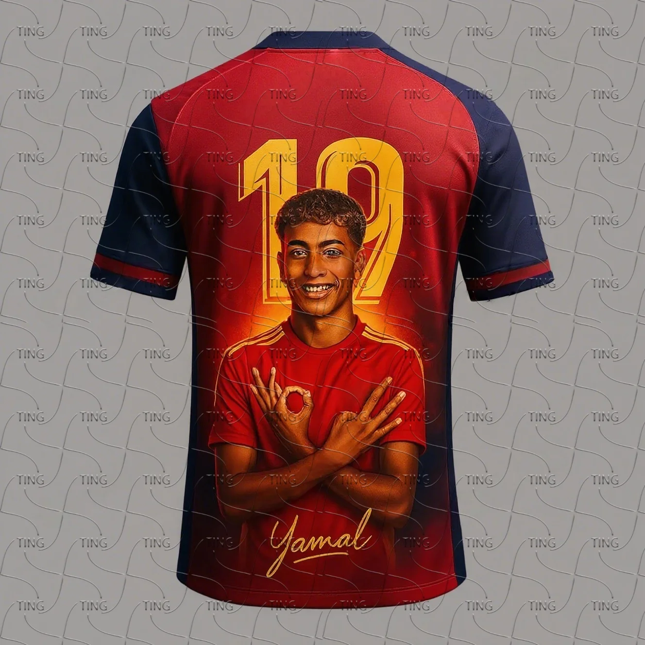 AI الساخن بيع Lamine Yamal الأزياء 3D المطبوعة مروحة طبعة محدودة كرة القدم الرياضية جيرسي، اليومية في الهواء الطلق تنفس أعلى #2