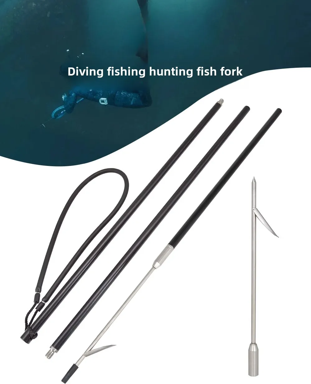 

Fishing and Hunting Shooting 3 Aluminum Rod Spears To Catch The Sea Single Needle Large Barb Portable Harpoon