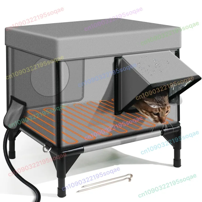

Outdoor Cat House Winter Warm Cat Bed Windproof Rainproof Scratch-proof Cats Houses Electric Heating Safety Pet Dog Cats Houses