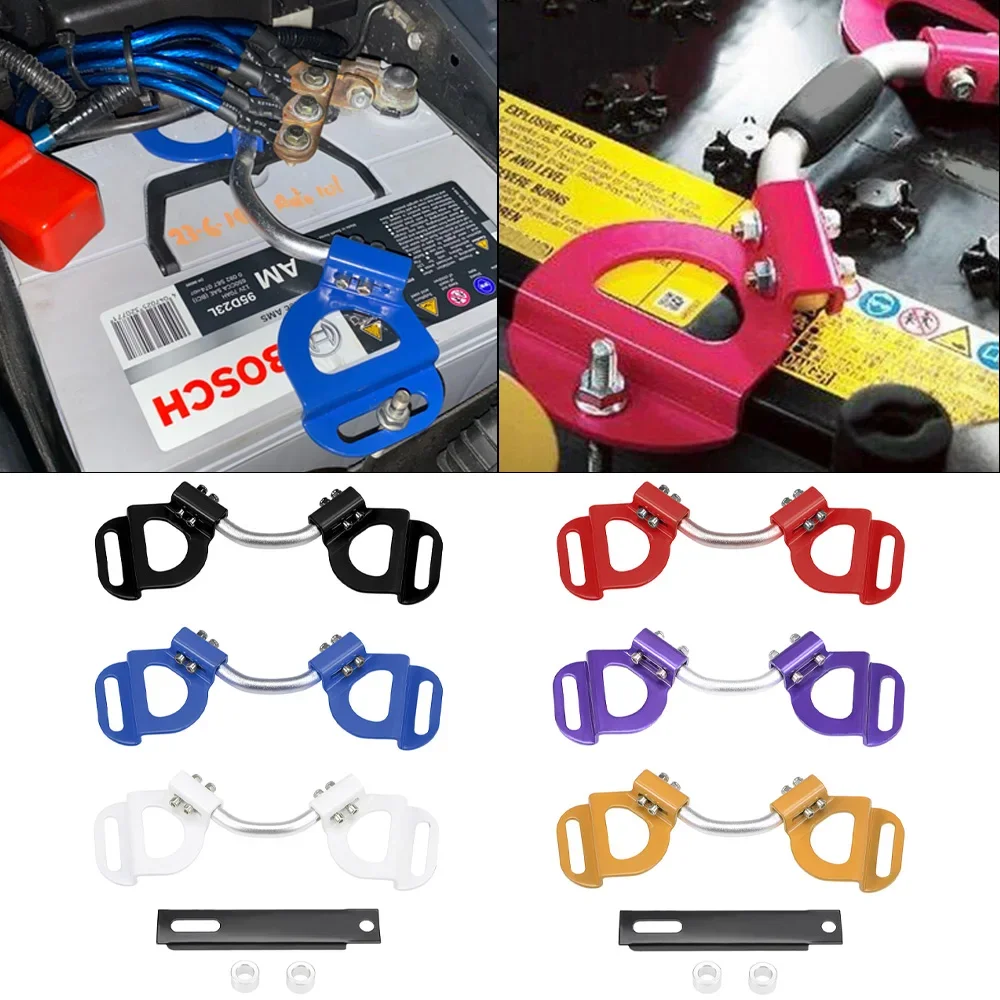 Adjustable Car Battery Tie Down Bracket Universal Iron/Aluminum Fasten Holder Brace for Honda Civic EK 2002-2005 RacingAccessory
