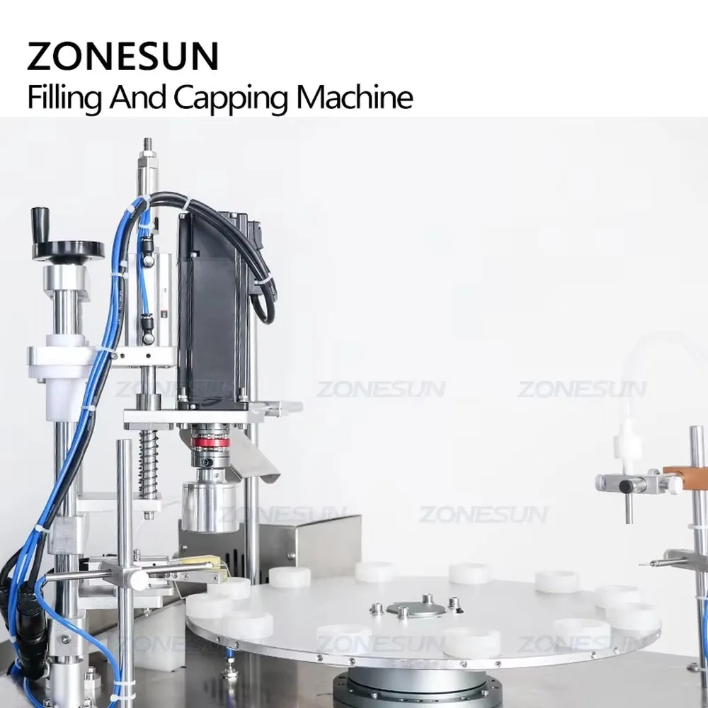 ZONESUN ZS-AFC1M Desktop Essential Oil Monoblock Rotary Automatic 2 in 1 Small Glass Bottle Filling and Capping Machine