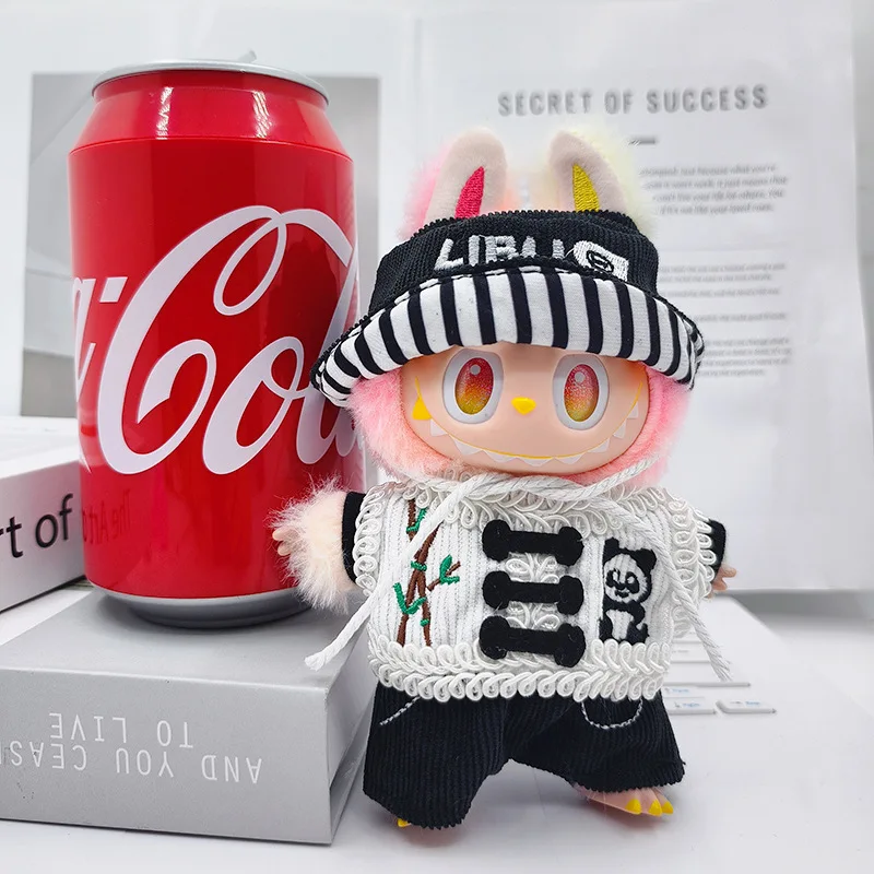 

Милый костюм для мини-куклы Labubu, одежда, костюм панды, сменные модные аксессуары для 15/17 см, Ropa Labubu, модный стиль