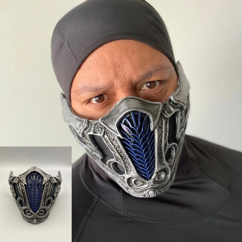 Máscara Facial de Cosplay de Scorpion, Hanzo Hasashi, Noob Saibot y Subzero del Videojuego Mortal Kombat, para Adultos