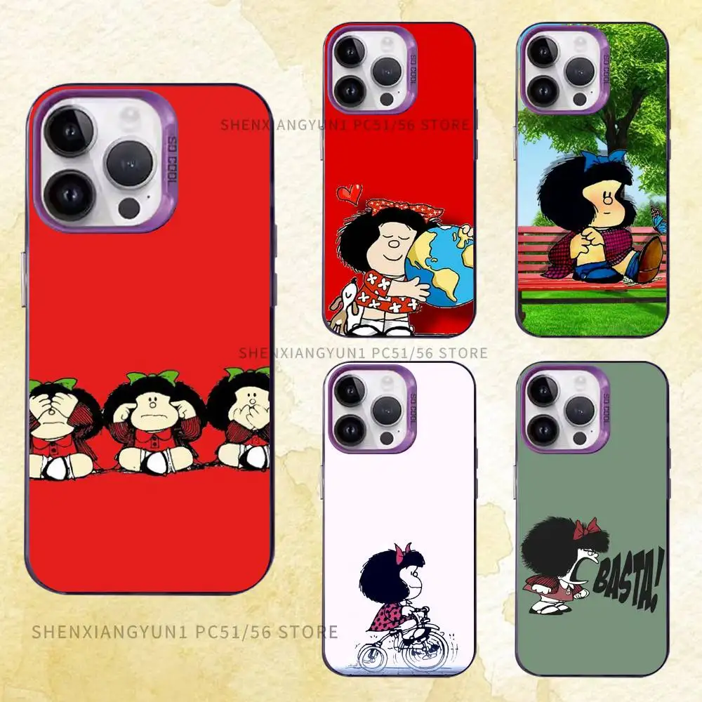 

M-Mafaldaa Cute Character Case for iPhone 11 12 13 14 15 16 17 Pro Max XS X XR Cover