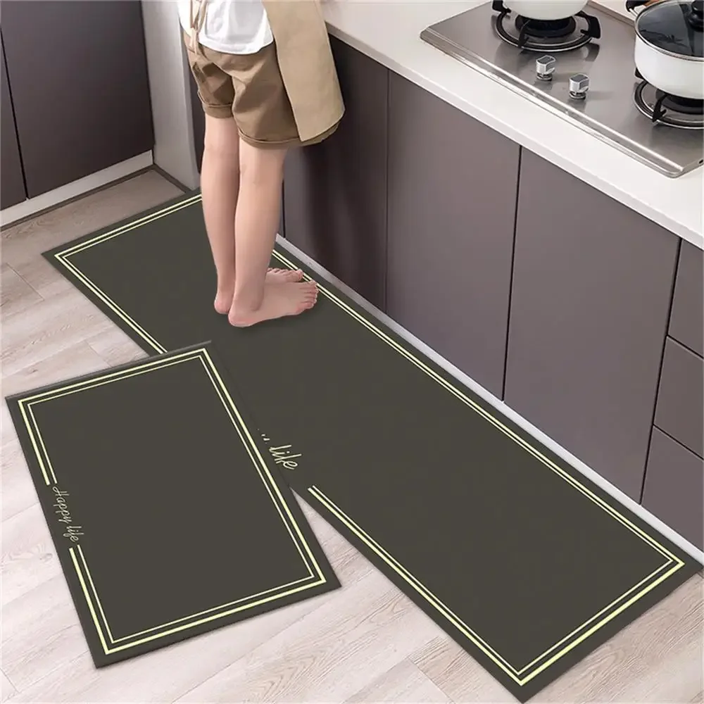 Kitchen Absorbent Mat Non-Slip Waterproof Wipeable Comfort Standing Kitchen Rugs and Mats Wipeable Washable Long Strip Carpet