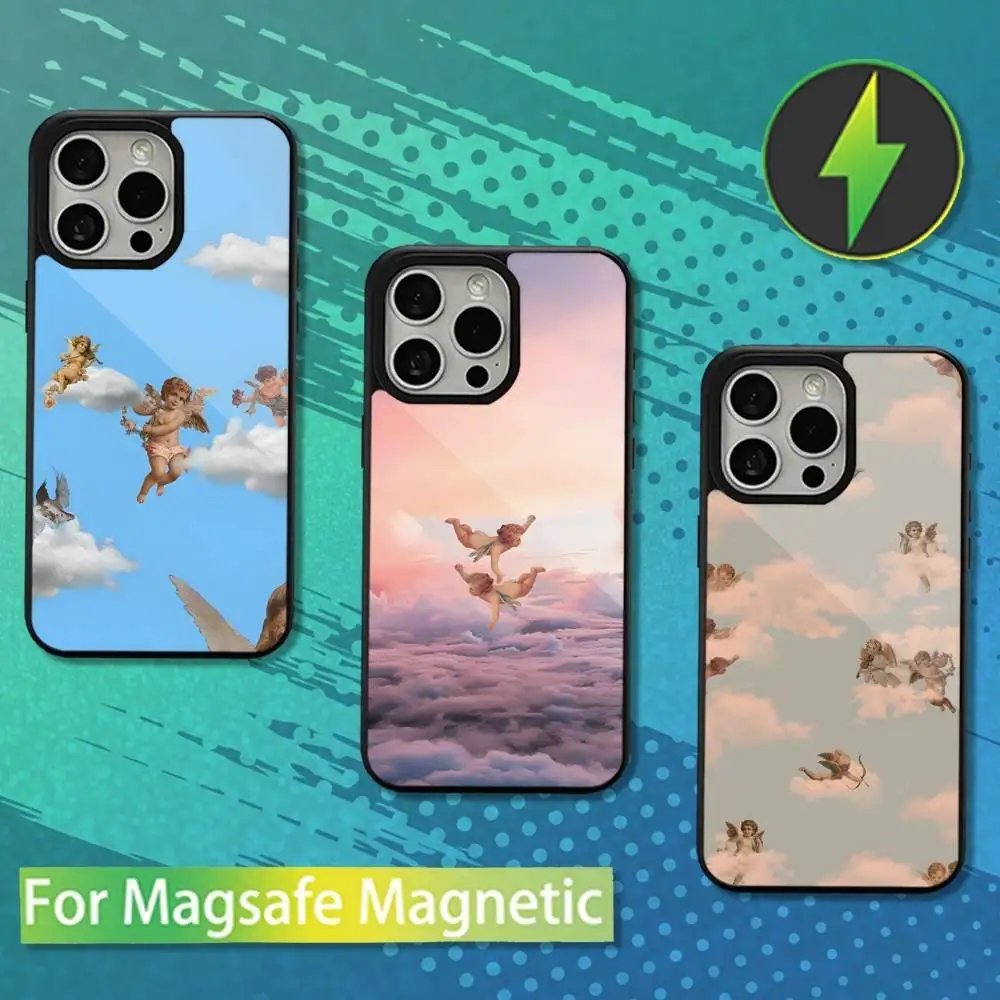 

Cute Angel Baby Art Phone Case For iPhone 16,17,15,14,13,12,11,Pro,Max,Plus,Mini,Magsafe,Magnetic Wireless Charging Case