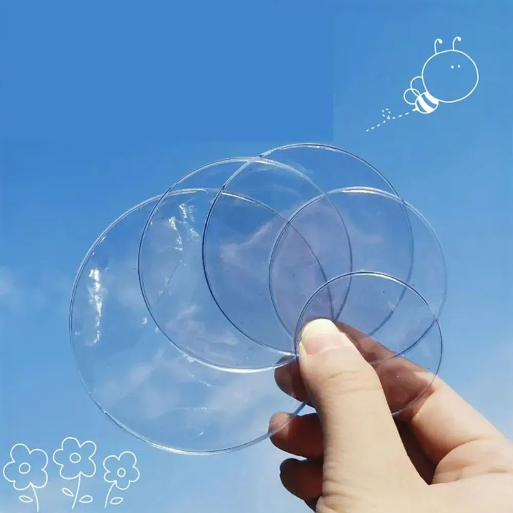 

5Pcs Round Clear PVC Pin Case for DIY Making Badge Display Bag Packing Cover Materials Anime Badge Display Sleeve