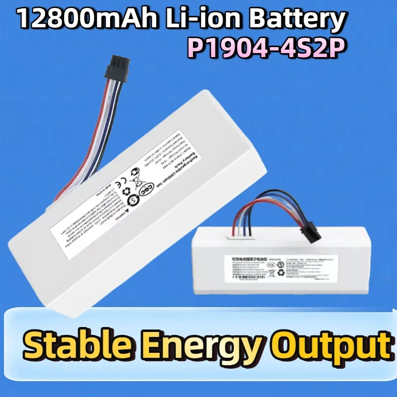 

12800mAh Li-ion Battery P1904-4S2P-MM–for Xiaomi Mijia 1C STYTJ01ZHM Robot Vacuum Mop Cleaner, Ideal Replacement Power Accessory