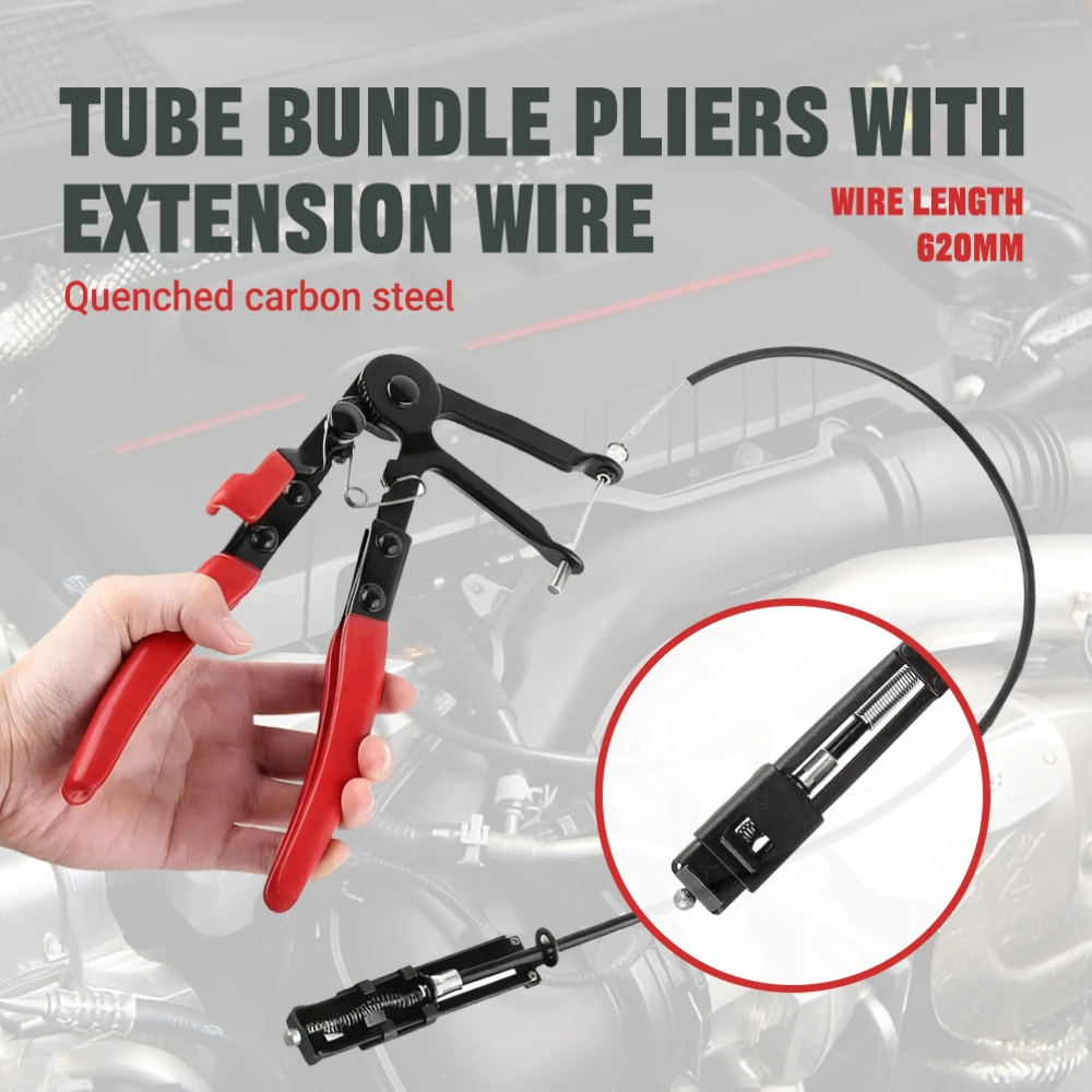 

Bendable Cable Hose Clamp Pliers with Long Reach Flexibility - Essential Automotive Repair Tool for Straight Hose Bundle Removal