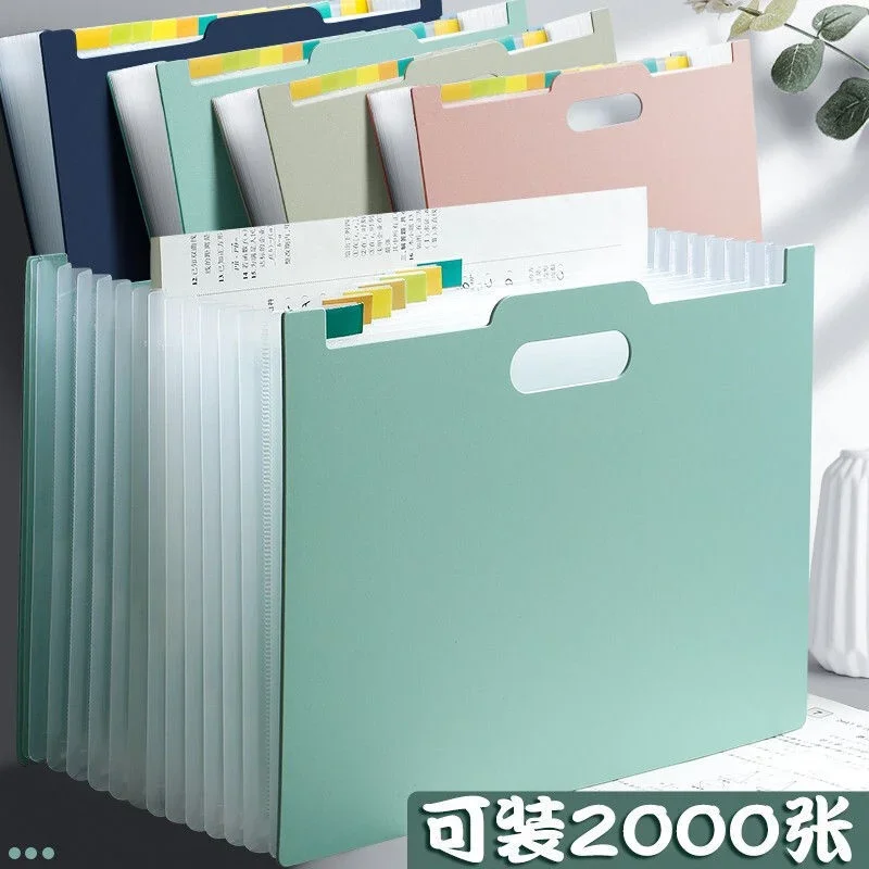 A4 Accordion Folder Clear Index Labels Expanding Document Folder File Organizer Desk Management for Office File Cabinet