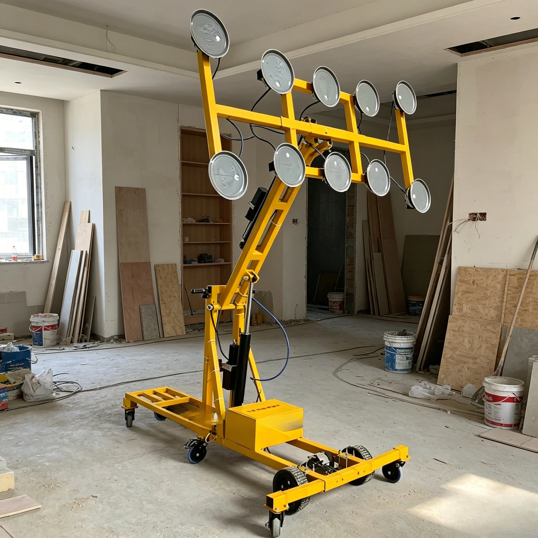 Factory Supply Electric Glass Lifting Robot Vacuum Suction Cup Lifter Trolley for Curtain Wall & Glass Installation Customized