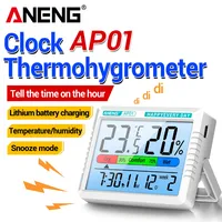 ANENG AP01 Thermometer Hygrometer Rechargeable Multifunction Tester Backlight Air Electronic  Monitor Meter Alarm Clock Testers