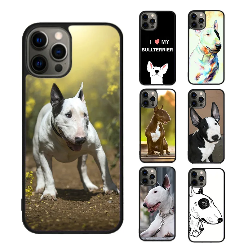 bullterrier bull terrier dog puppies Phone Case cover For iPhone SE2020 15 16 14 13 12 11 Pro Max Coque For Apple 8 PLUS 7 XS