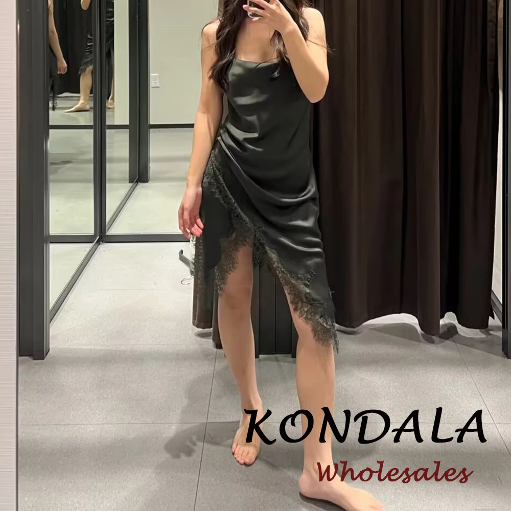 ชุดเดรส KONDALA ทรงเอซิมเมตริก เซ็กซี่ วินเทจ สีพื้น แฟชั่นผู้หญิง 2025 ชุดเดรสสายเดี่ยว ชุดราตรี ชุดออกงาน ชุดเดรสทรงสอบ ไม่มีแขน ชุดเดรสสำหรับงานปาร์ตี้