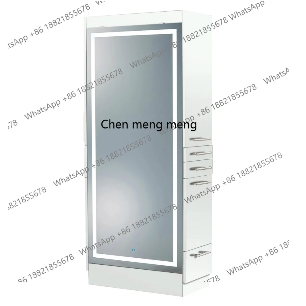 الفولاذ المقاوم للصدأ مزدوجة الوجهين مرآة الجدول صالون حلاقة الشعر متجر Led مزدوج الوجهين صالون الشعر مرآة الجدول صالون الشعر #4