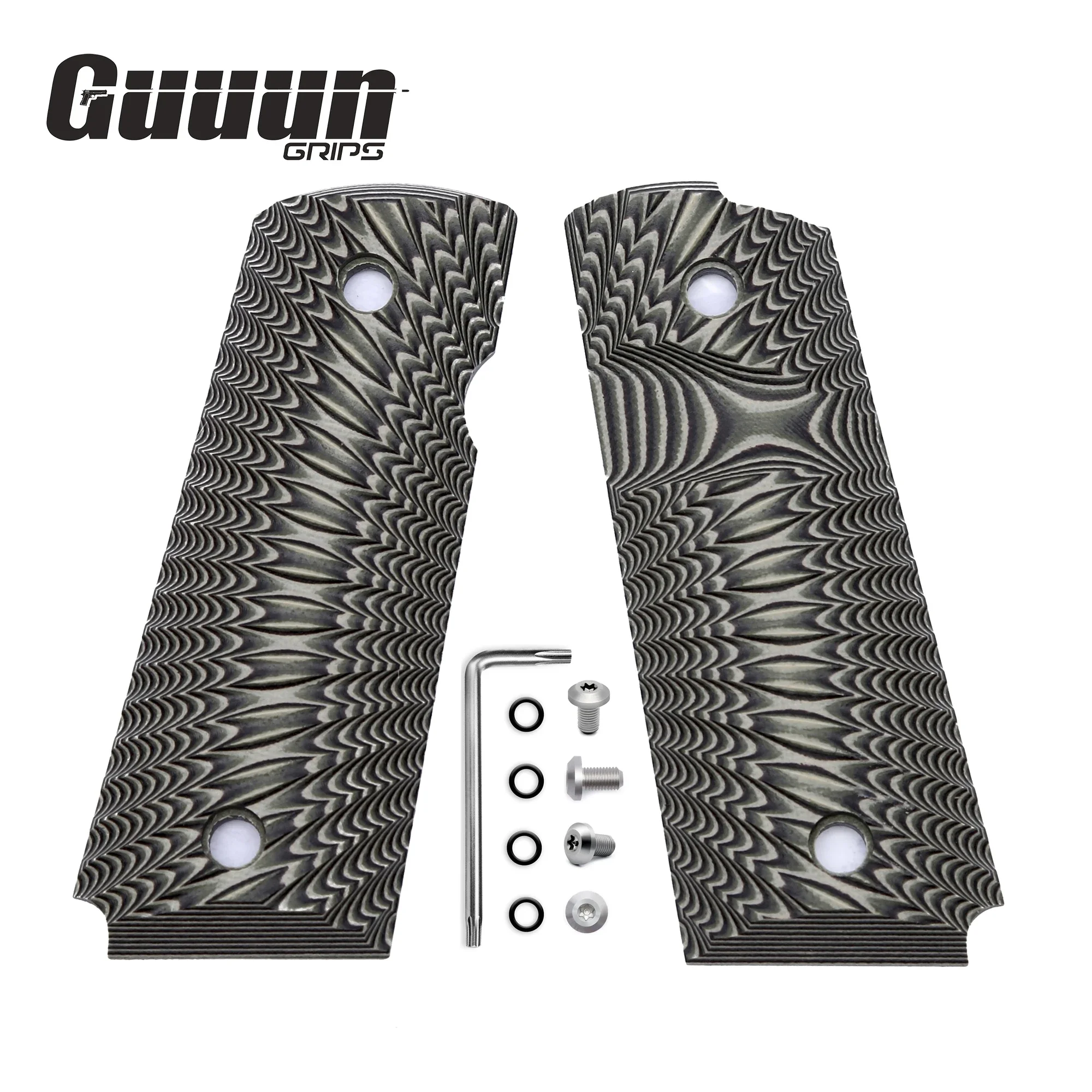 Guuun G10 Grips for 1911 Compact / Officer Sunburst Texture - 10 Color Options