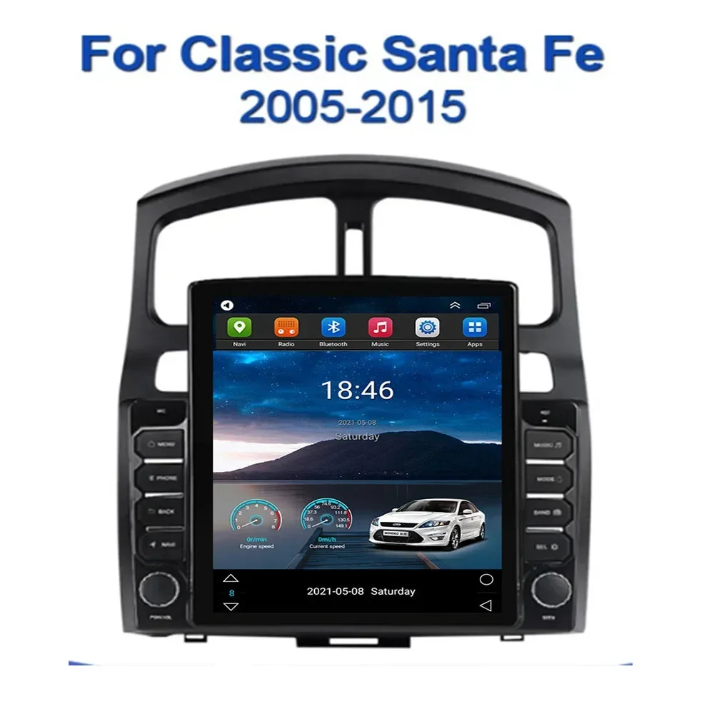 Android 15 2Din 8GB RAM Head Unit Radio For 2005 2006-2015 Hyundai Classic Santa Fe Car GPS Multimedia Player