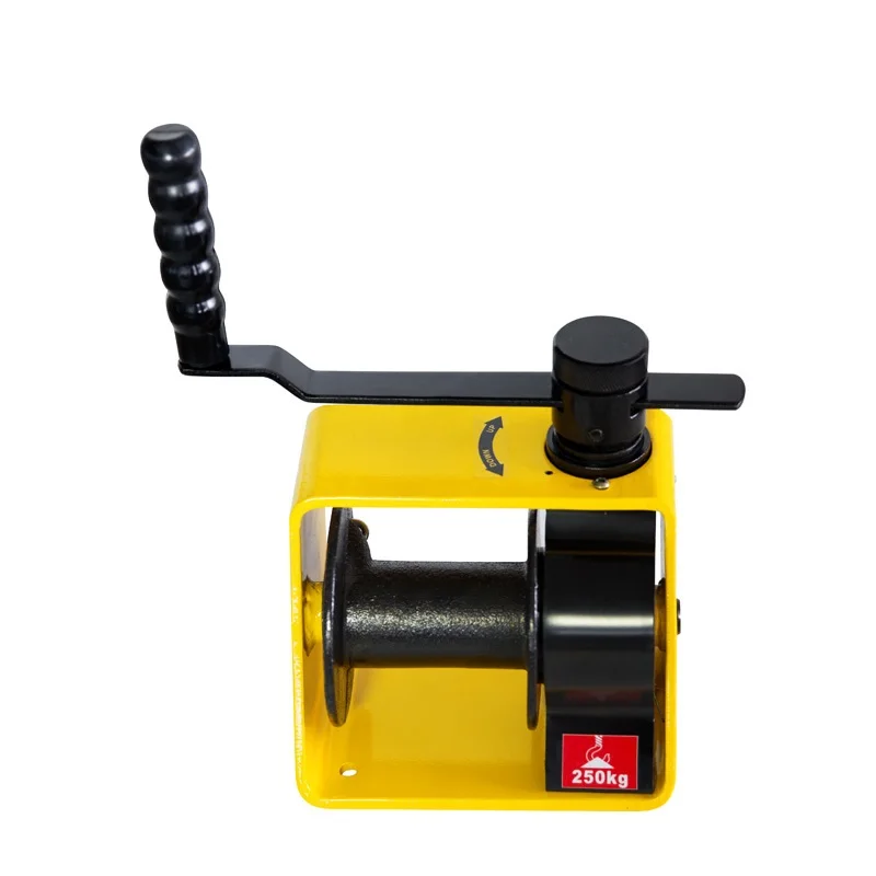 Portable Construction Crane Turbine Manual Winch 250KG Winch Tractor Hoist with Self-locking Worm Gear Winch